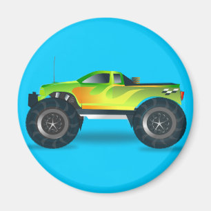 Monster Truck. Cool and colourful modified Pick up Magnet