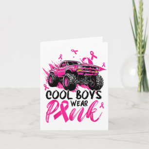 Monster Truck Cool Boys Wear Nk Breast Cancer Awar Card