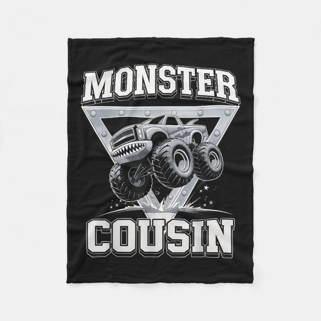 Monster Truck Cousin Fathers Day Monster Truck Are Fleece Blanket (Front)
