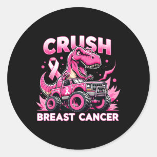 Monster Truck Crush Breast Cancer Support Squad Wa Classic Round Sticker