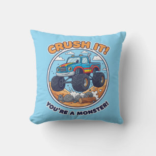 Monster Truck-Crush It! You're a Monster Cushion