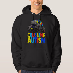 Monster Truck Crushing Austim Autism Awareness Hoodie