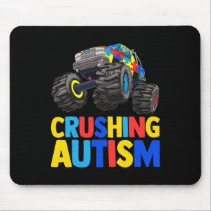 Monster Truck Crushing Austim Autism Awareness Mouse Pad