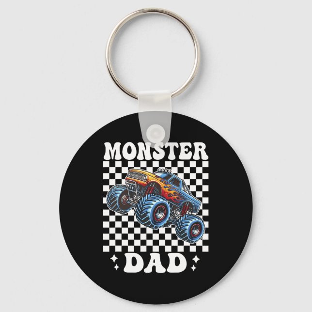 Monster Truck Dad Monster Truck Are My Jam Truck L Key Ring (Front)