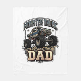 Monster Truck Dad Vintage Vector Shirt Design_1 Fleece Blanket