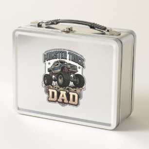 Monster Truck Dad Vintage Vector Shirt Design_1 Metal Lunch Box