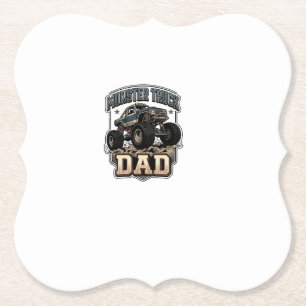Monster Truck Dad Vintage Vector Shirt Design_1 Paper Coaster