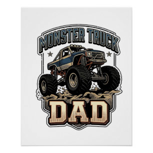 Monster Truck Dad Vintage Vector Shirt Design_1 Poster