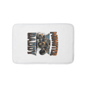 Monster Truck Daddy Vintage Engraving Shirt Design Bath Mat
