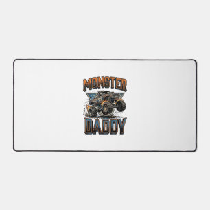 Monster Truck Daddy Vintage Engraving Shirt Design Desk Mat