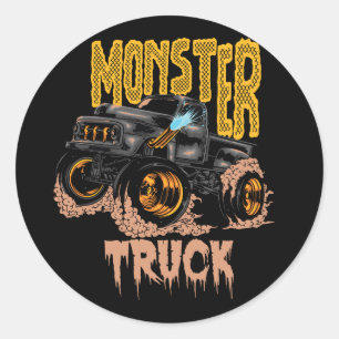 monster truck design classic round sticker
