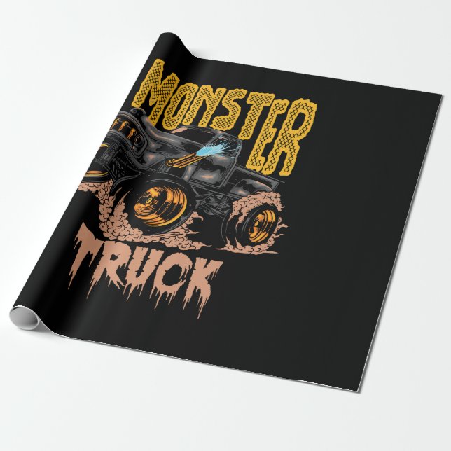 monster truck design wrapping paper (Unrolled)