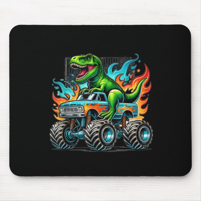 Monster Truck Dinosaur Birthday Party Monster Truc Mouse Pad (Front)