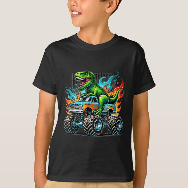 Monster Truck Dinosaur Birthday Party Monster Truc T-Shirt (Front)