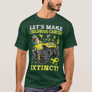 Monster Truck Dinosaur Childhood Cancer Awareness T-Shirt