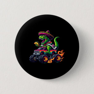 Monster Truck Dinosaur Taco Sombrero Kids Boys Cin 6 Cm Round Badge