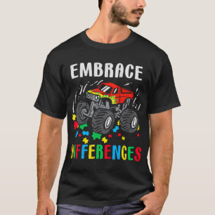 Monster Truck Embrace Differences Shirt Boy Autism