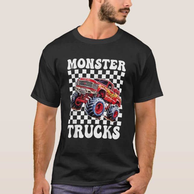 Monster Truck For Toddlers Kids Monster Truck Retr T-Shirt (Front)