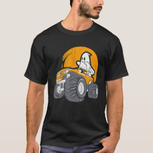 Monster Truck Ghost Halloween Spooky Pumpkin T-Shirt