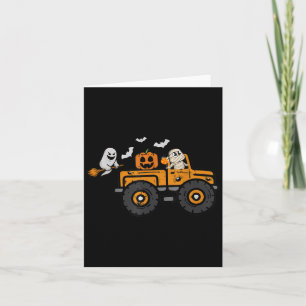 Monster Truck Ghost Pumpkin Halloween Costume Boy  Card