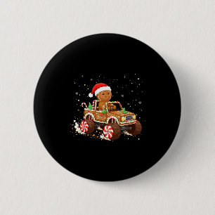 Monster Truck Gingerbread Cookie Baking Christmas 6 Cm Round Badge