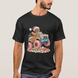Monster Truck Gingerbread Man Christmas Baking T-Shirt
