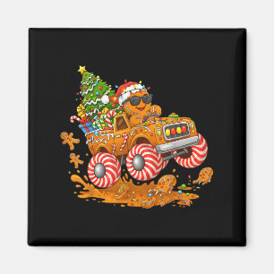 Monster Truck Gingerbread Man Funny Christmas Baki Magnet