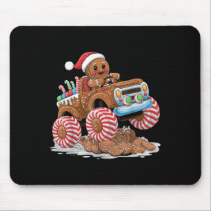 Monster Truck Gingerbread Man Funny Christmas Baki Mouse Pad