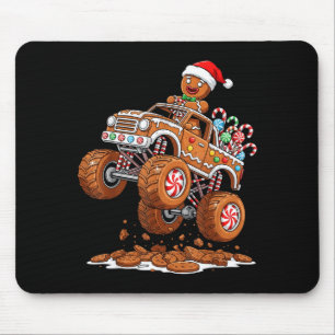 Monster Truck Gingerbread Man Funny Christmas Baki Mouse Pad