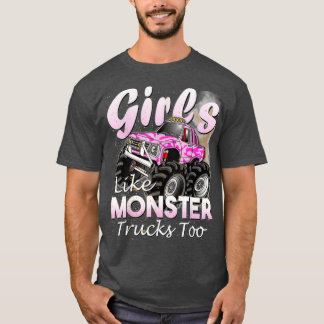 Monster Truck Girls Monsters Birthday 1 T-Shirt