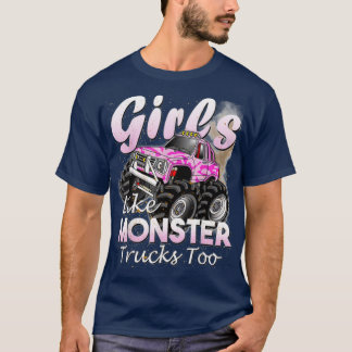 Monster Truck Girls Monsters Birthday T-Shirt