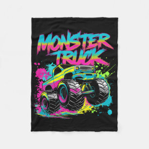 Monster Truck Graffiti Art Colourful Fleece Blanket