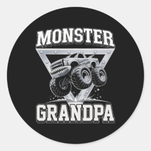Monster Truck Grandpa Fathers Day Monster Truck Ar Classic Round Sticker