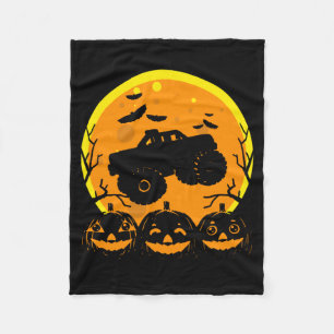Monster Truck Halloween Bat Pumpkin Costume Kids Fleece Blanket