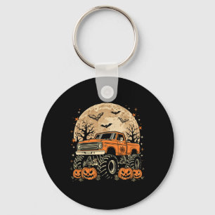 Monster Truck Halloween Jack O Lantern Moon Pumpki Key Ring