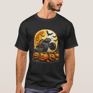 Monster Truck Halloween Jack O Lantern Pumpkin Moo T-Shirt