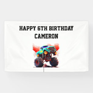 Monster Truck Kids Birthday Party Banner