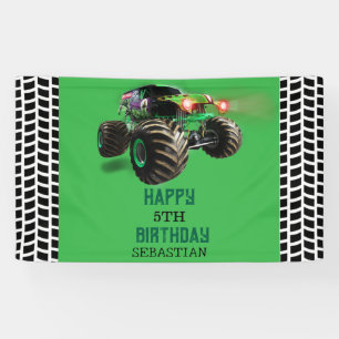 Monster Truck Kid's Birthday Party boy  Banner