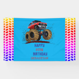 Monster Truck Kid's Birthday Party boy Banner