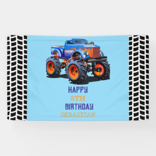 Monster Truck Kid's Birthday Party boy  Banner