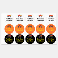Monster Truck Label for Kids' Items