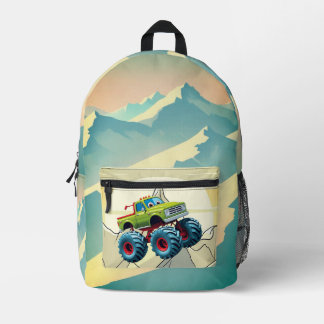 Monster Truck Madness Printed Backpack