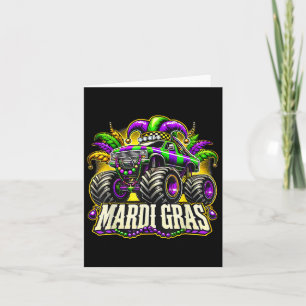 Monster Truck Mardi Gras Costume Teens Boys Kids T Card