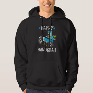 Monster Truck Menorah Dreidel Happy Hanukkah Dinos Hoodie