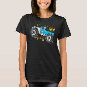 Monster Truck Menorah Dreidel Toddler Boys Hanukka T-Shirt