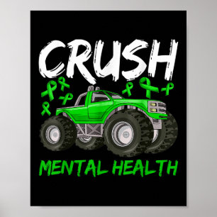 Monster Truck Mental Health Awareness For Boys Kid Poster