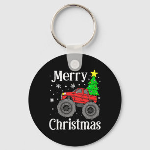 Monster Truck Merry Christmas Tree Kids Boys  Key Ring