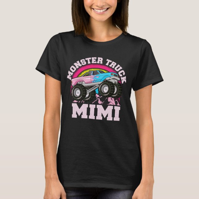 Monster Truck Mimi Matching Family Grandma Gift T-Shirt (Front)