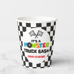 Monster Truck monsters birthday Paper Cups