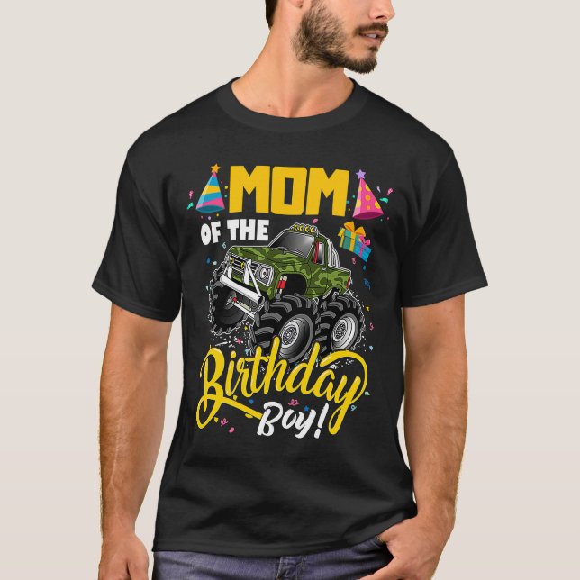 Monster Truck Mum Of The Birthday Boy T-Shirt (Front)